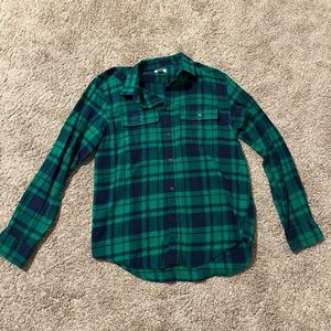 Old Navy Men's flannel shirt - Green & blue check / M